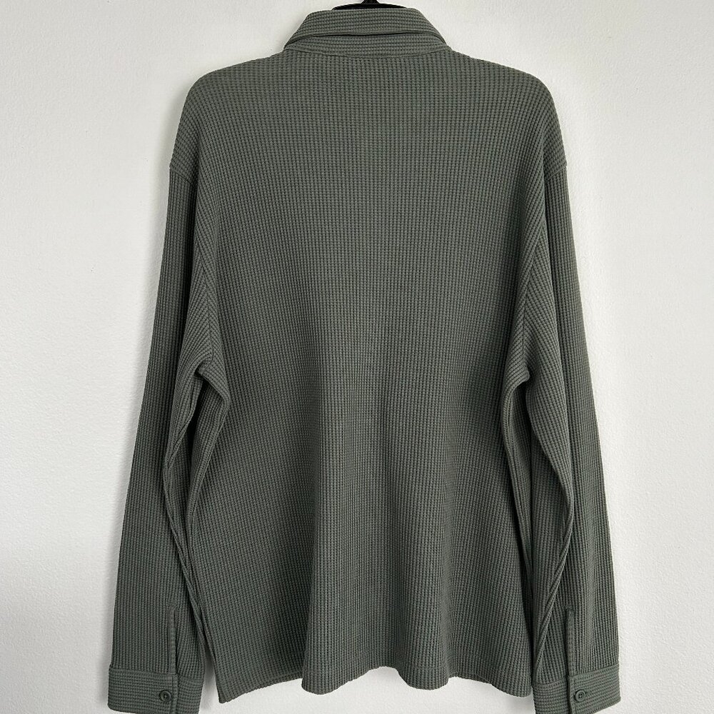VINCE Chunky Waffle Cotton-Blend Shirt Jacket - Picture 4 of 5